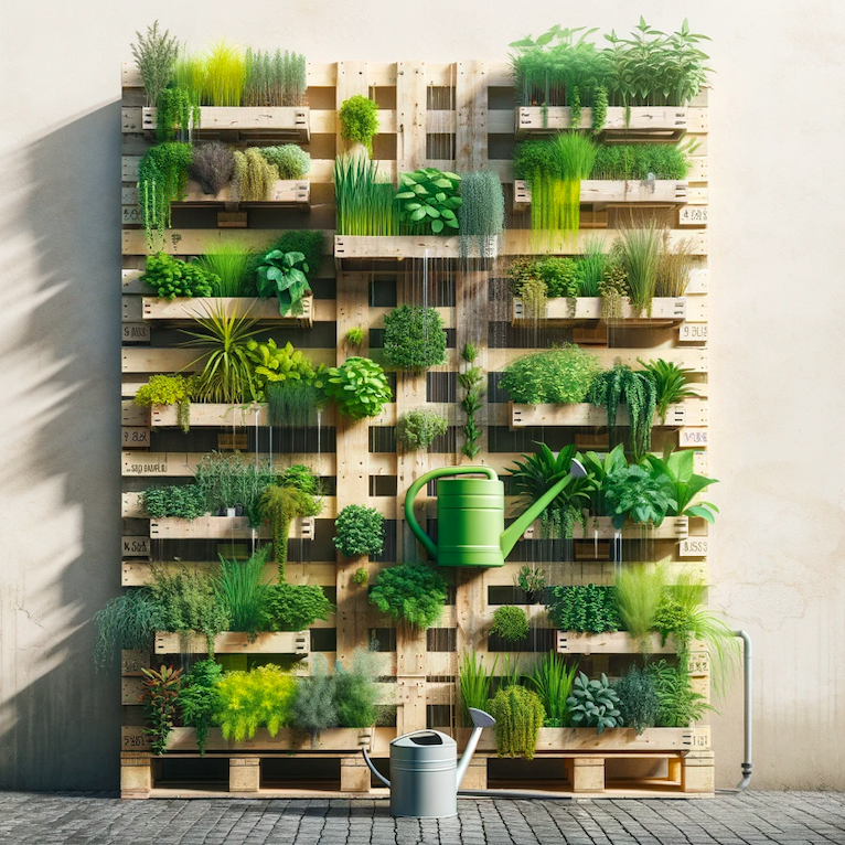 jardinera vertical con palets DIY